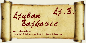 Ljuban Bajković vizit kartica